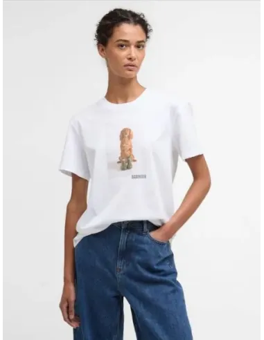 CAMISETA BLANCA PERRO BEDALE MUJER