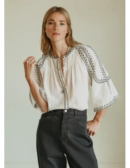 CAMISA MANGA CAMPANA BLANCA INDI&COLD
