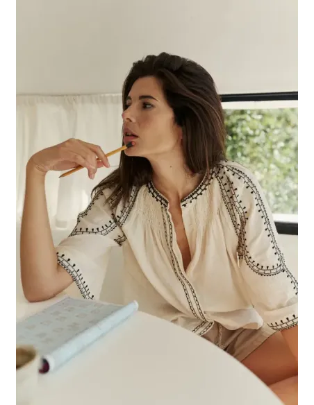 CAMISA MANGA CAMPANA BLANCA INDI&COLD