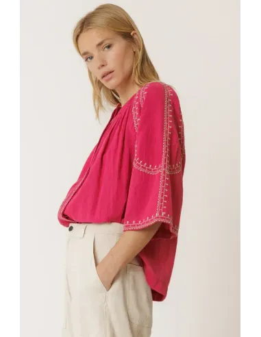 CAMISA MANGA CAMPANA FUCSIA INDI&COLD