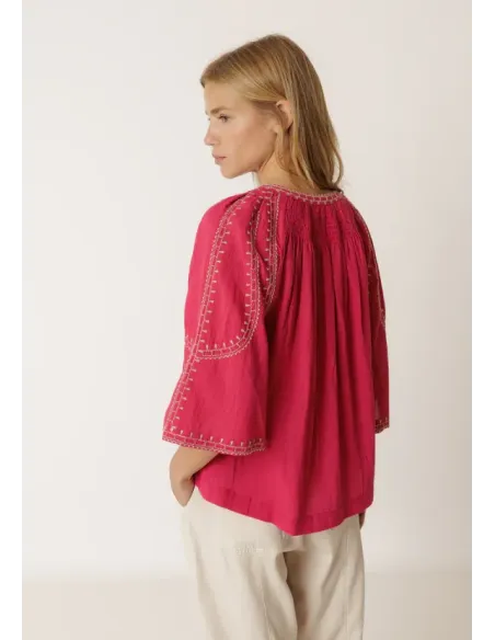 CAMISA MANGA CAMPANA FUCSIA INDI&COLD