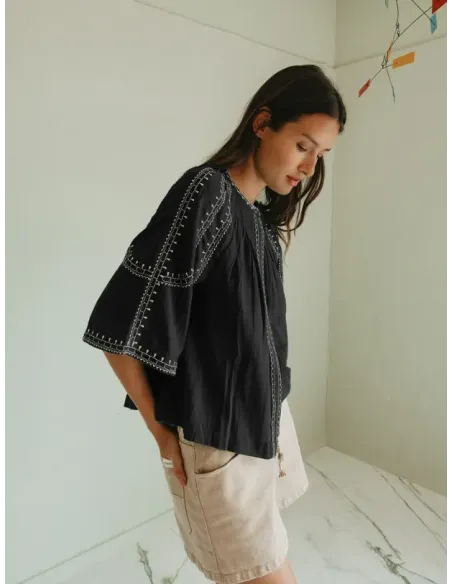 CAMISA MANGA CAMPANA NEGRA INDI&COLD