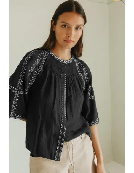 CAMISA MANGA CAMPANA NEGRA INDI&COLD