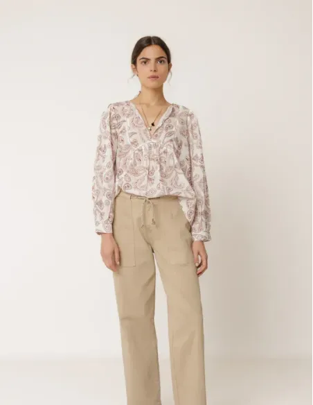 CAMISA ESTAMPADA ROSA MANGA LARGA INDI&COLD