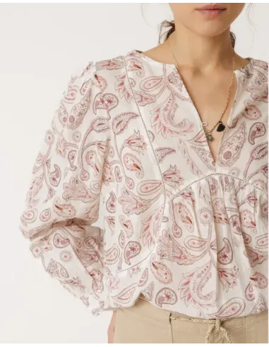 CAMISA ESTAMPADA ROSA MANGA LARGA INDI&COLD