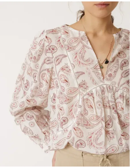 CAMISA ESTAMPADA ROSA MANGA LARGA INDI&COLD