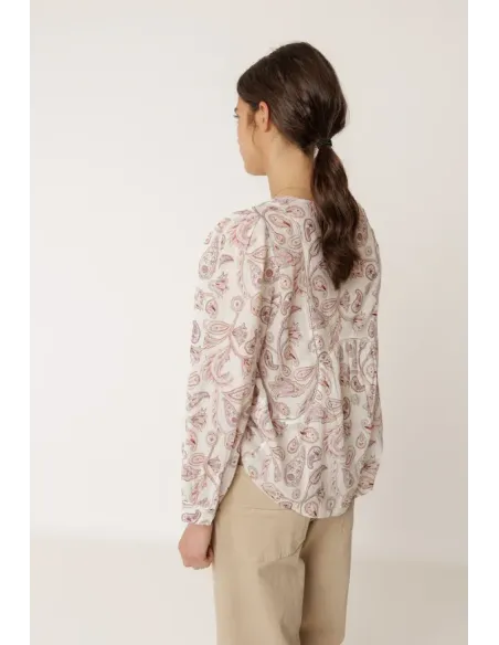 CAMISA ESTAMPADA ROSA MANGA LARGA INDI&COLD