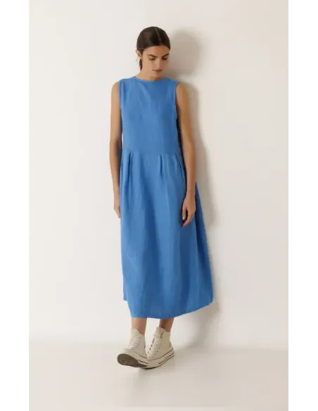 VESTIDO MULTIPOSICION LINO AZULON INDI&COLD