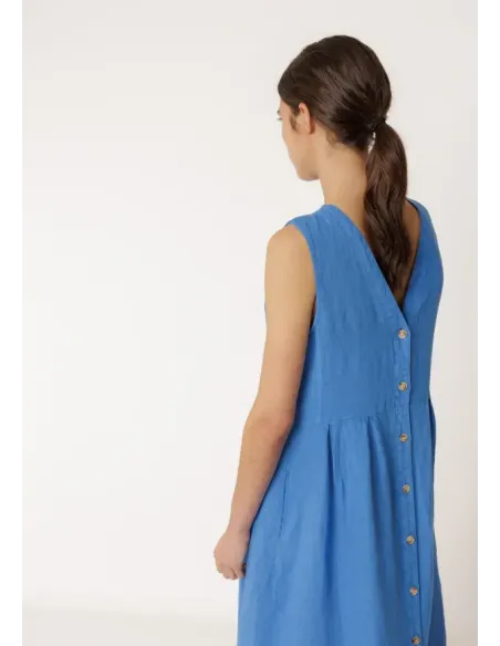 VESTIDO MULTIPOSICION LINO AZULON INDI&COLD