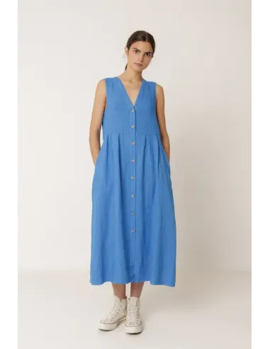 VESTIDO MULTIPOSICION LINO AZULON INDI&COLD
