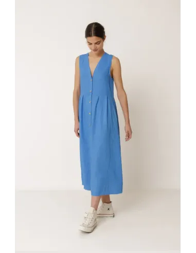 VESTIDO MULTIPOSICION LINO AZULON INDI&COLD