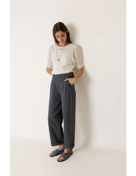 CAMISETA BLANCA MANGAS GLOBO INDI&COLD