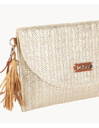 CARTERA DE MANO PLATA CON TAPETA KBAS