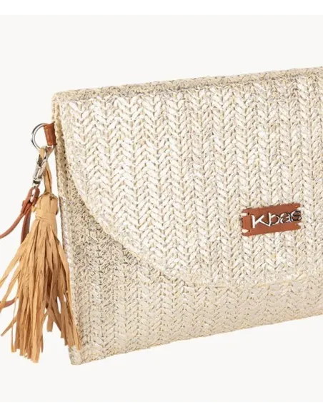 CARTERA DE MANO PLATA CON TAPETA KBAS