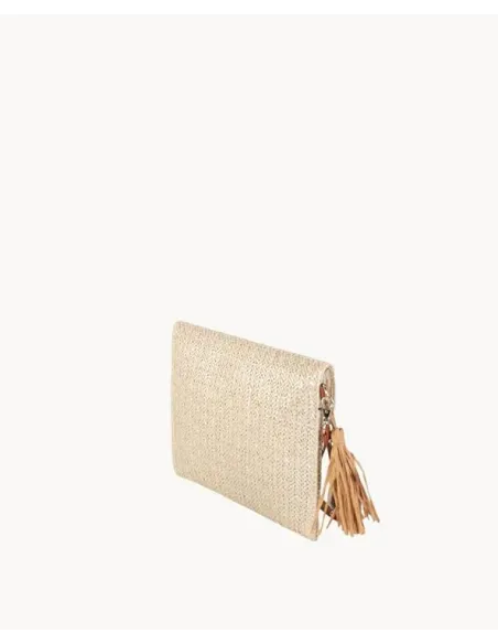 CARTERA DE MANO PLATA CON TAPETA KBAS