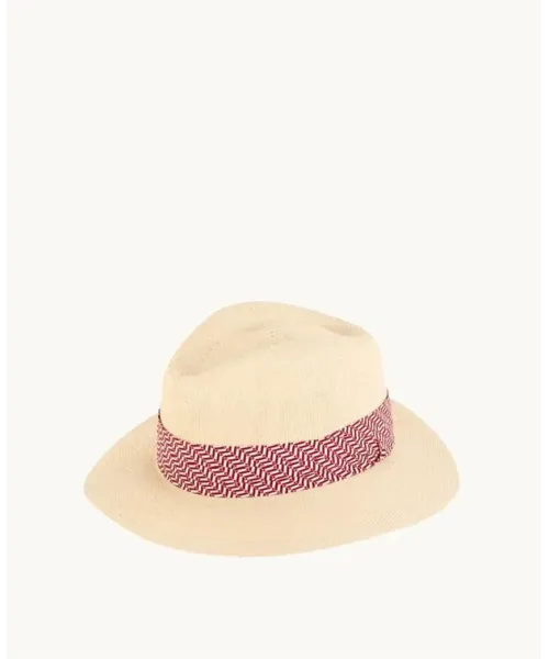 SOMBRERO FIBRA CINTA ROJA KBAS