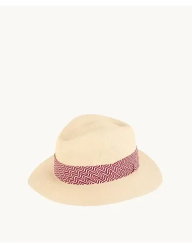 SOMBRERO FIBRA CINTA ROJA KBAS
