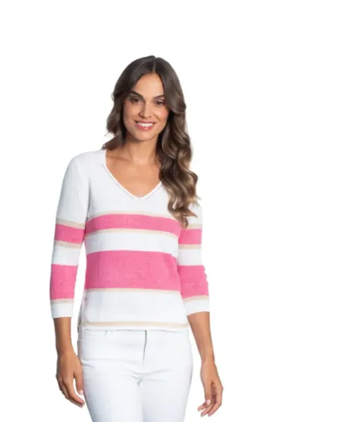 JERSEY CUELLO PICO RAYAS ROSA LAN&LAMBERT