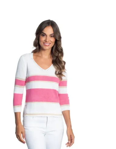 JERSEY CUELLO PICO RAYAS ROSA LAN&LAMBERT