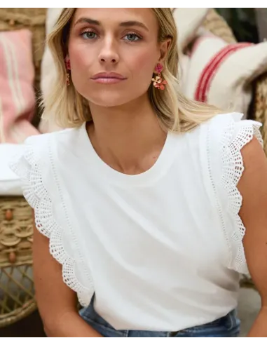 CAMISETA BLANCA ENCAJE POLIN ET MOI