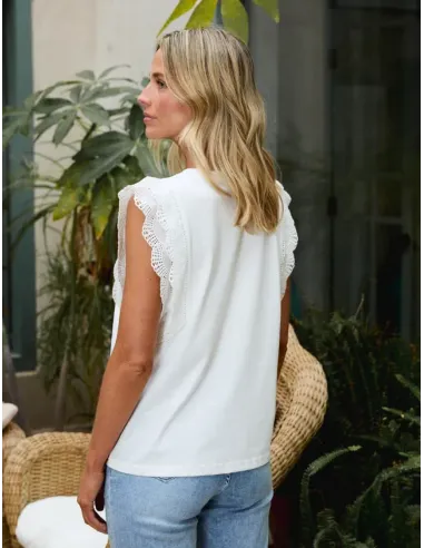 CAMISETA BLANCA ENCAJE POLIN ET MOI