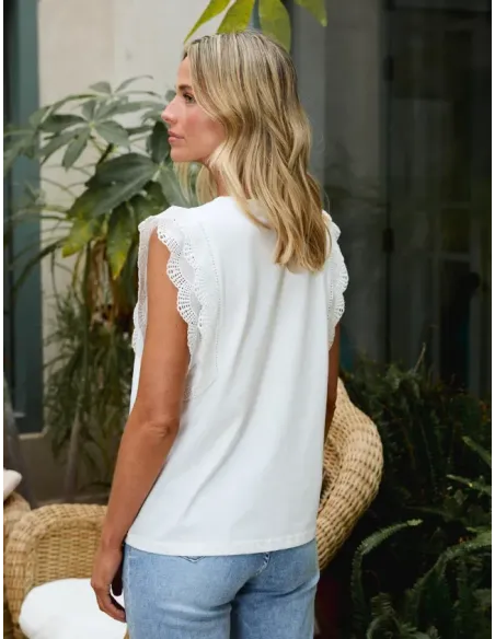 CAMISETA BLANCA ENCAJE POLIN ET MOI