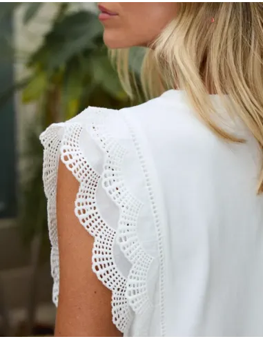 CAMISETA BLANCA ENCAJE POLIN ET MOI
