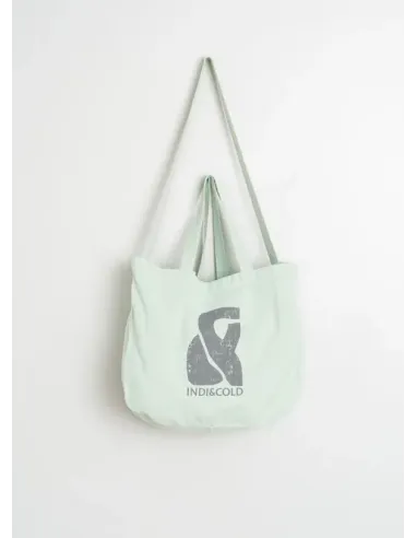 BOLSO ALGODON LOGO TURQUESA INDI&COLD