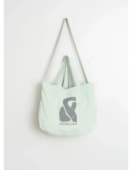 BOLSO ALGODON LOGO TURQUESA INDI&COLD
