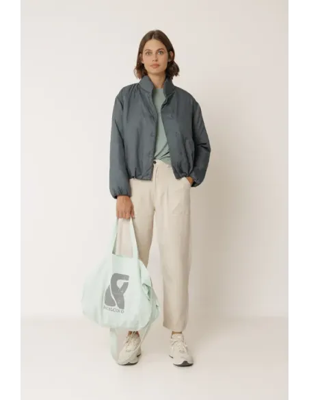 BOLSO ALGODON LOGO TURQUESA INDI&COLD