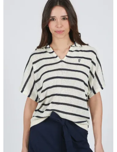 JERSEY MANGA CORTA RAYAS SOLERA MUJER