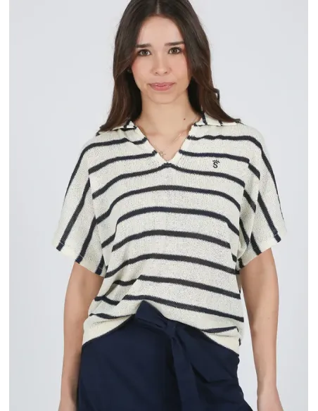 JERSEY MANGA CORTA RAYAS SOLERA MUJER