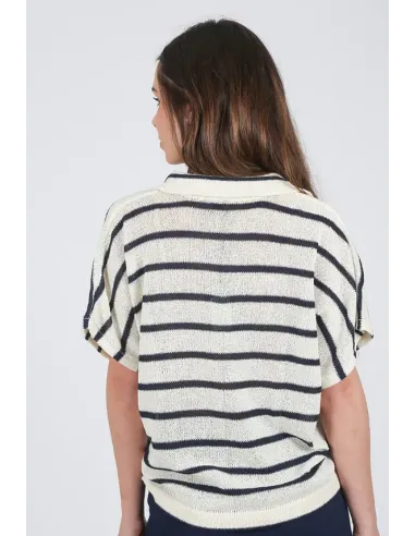 JERSEY MANGA CORTA RAYAS SOLERA MUJER