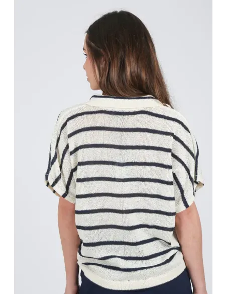 JERSEY MANGA CORTA RAYAS SOLERA MUJER