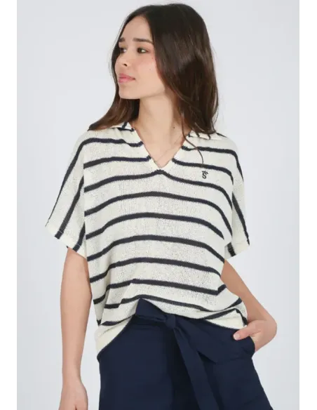 JERSEY MANGA CORTA RAYAS SOLERA MUJER