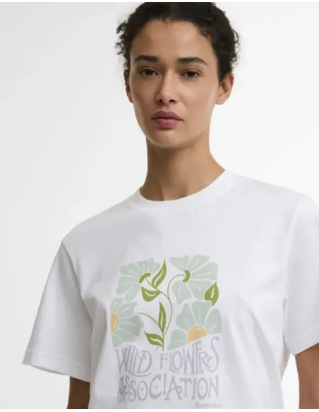 CAMISETA FLORES BLANCA BARBOUR MUJER
