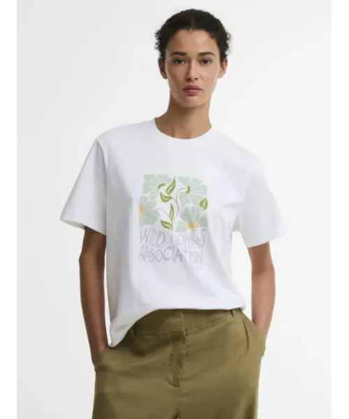 CAMISETA FLORES BLANCA BARBOUR MUJER