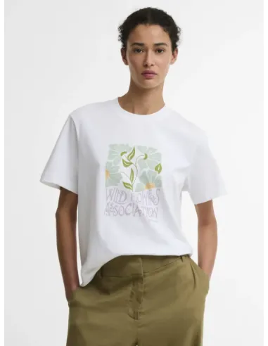 CAMISETA FLORES BLANCA BARBOUR MUJER