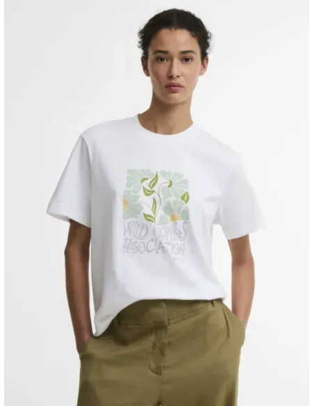 CAMISETA FLORES BLANCA BARBOUR MUJER