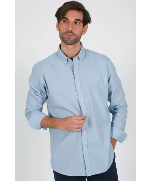 CAMISA LINO ALGODON AZUL SOLERA HOMBRE