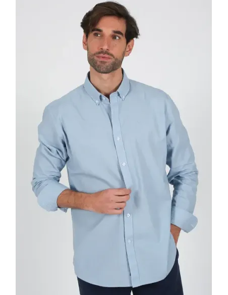 CAMISA LINO ALGODON AZUL SOLERA HOMBRE