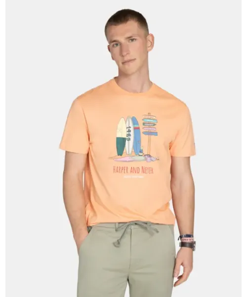 CAMISETA BREAKLINES NARANJA HARPER&NEYER