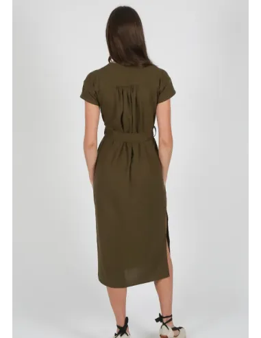 VESTIDO CAMISERO KAKI SOLERA MUJER