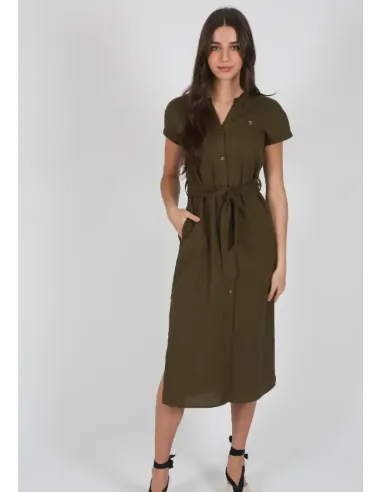 VESTIDO CAMISERO KAKI SOLERA MUJER