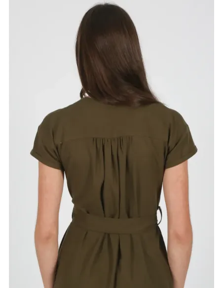 VESTIDO CAMISERO KAKI SOLERA MUJER