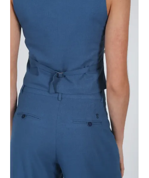 PANTALON PINZAS AZUL SOLERA MUJER 2