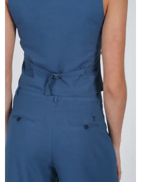 PANTALON PINZAS AZUL SOLERA MUJER