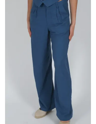 PANTALON PINZAS AZUL SOLERA MUJER