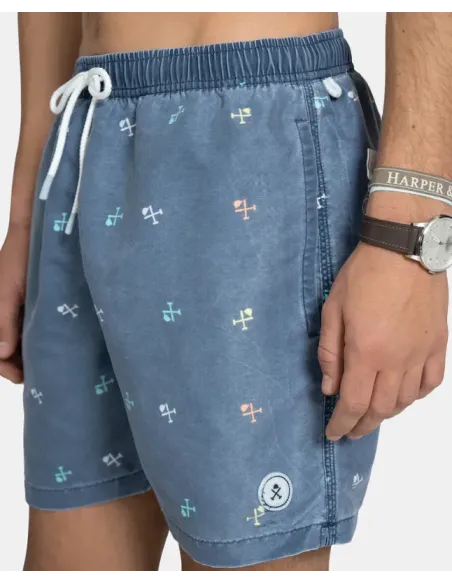 BAÑADOR LOGOS AZUL HARPER&NEYER