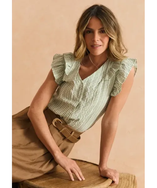 BLUSA SISA VICHY MENTA POLIN ET MOI